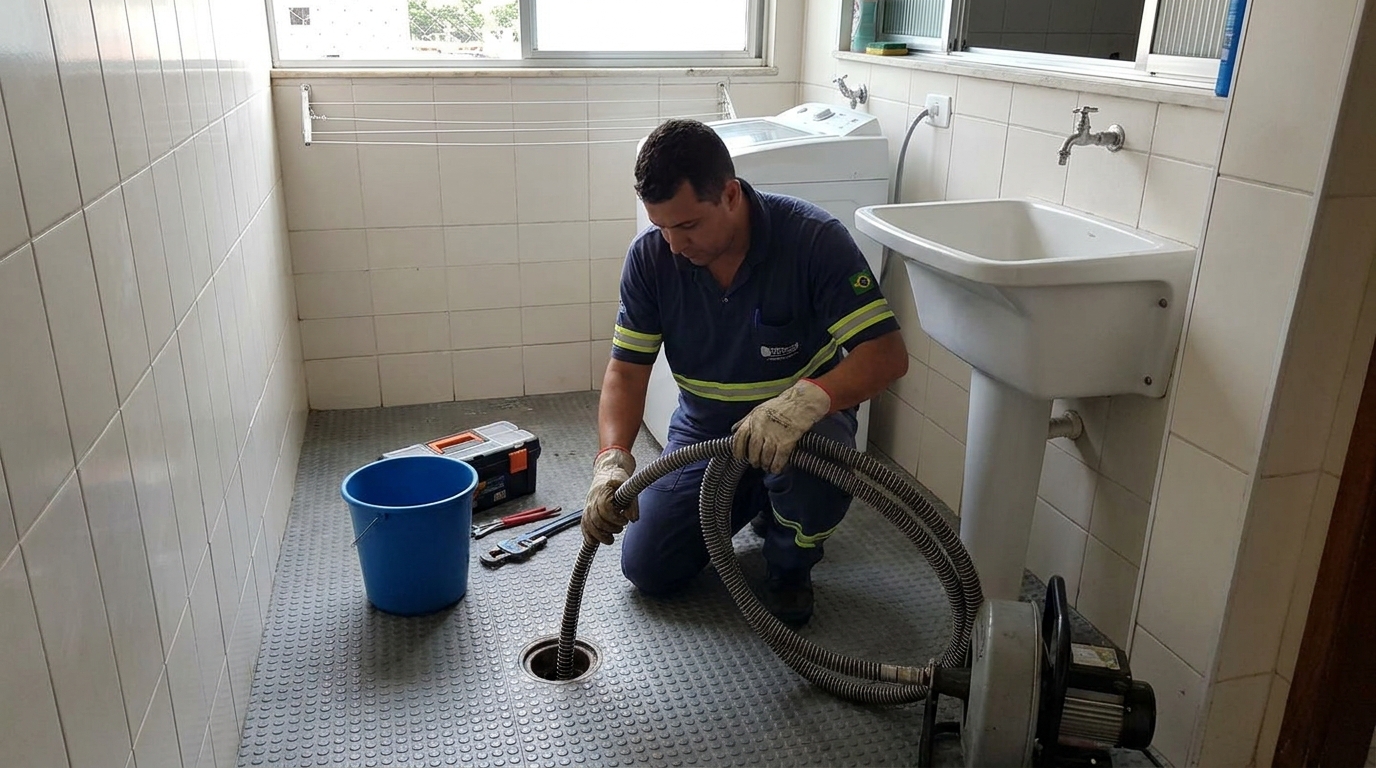 Desentupimento de ralo residencial em Cotia‑SP