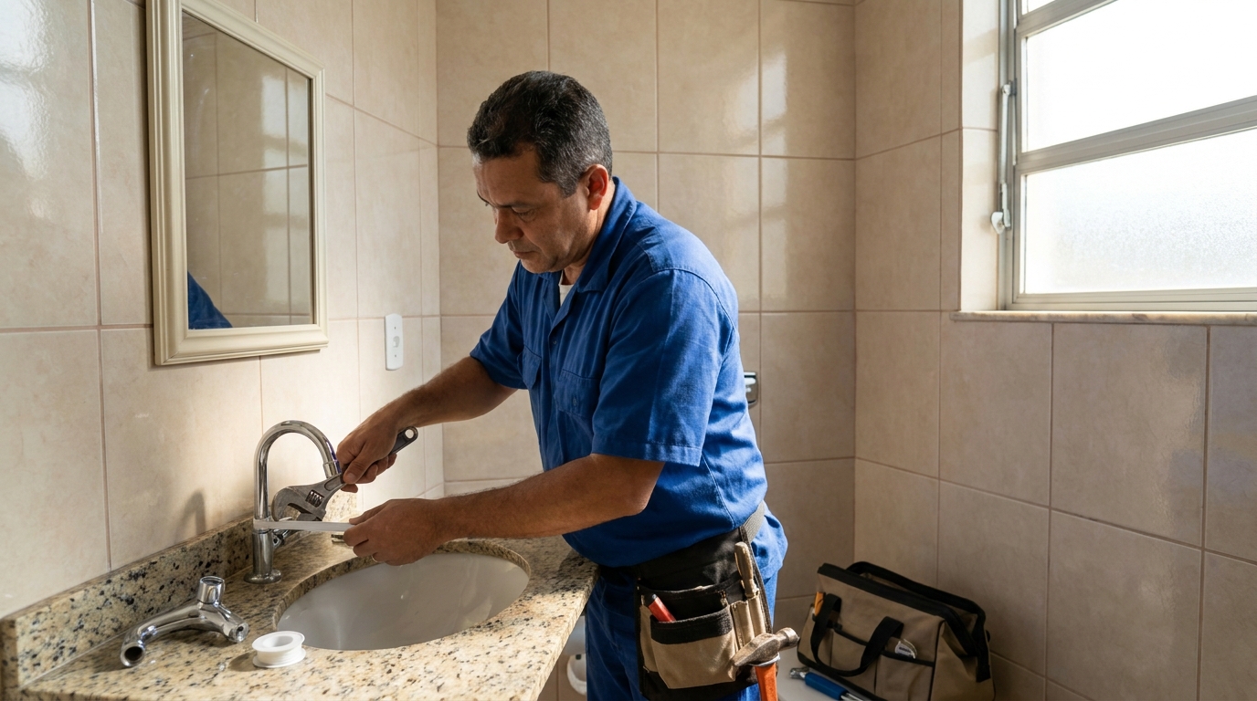 Instalação de torneira de banheiro em Cotia‑SP